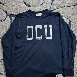 size medium navy blue vintage champion oklahoma city university long sleeve